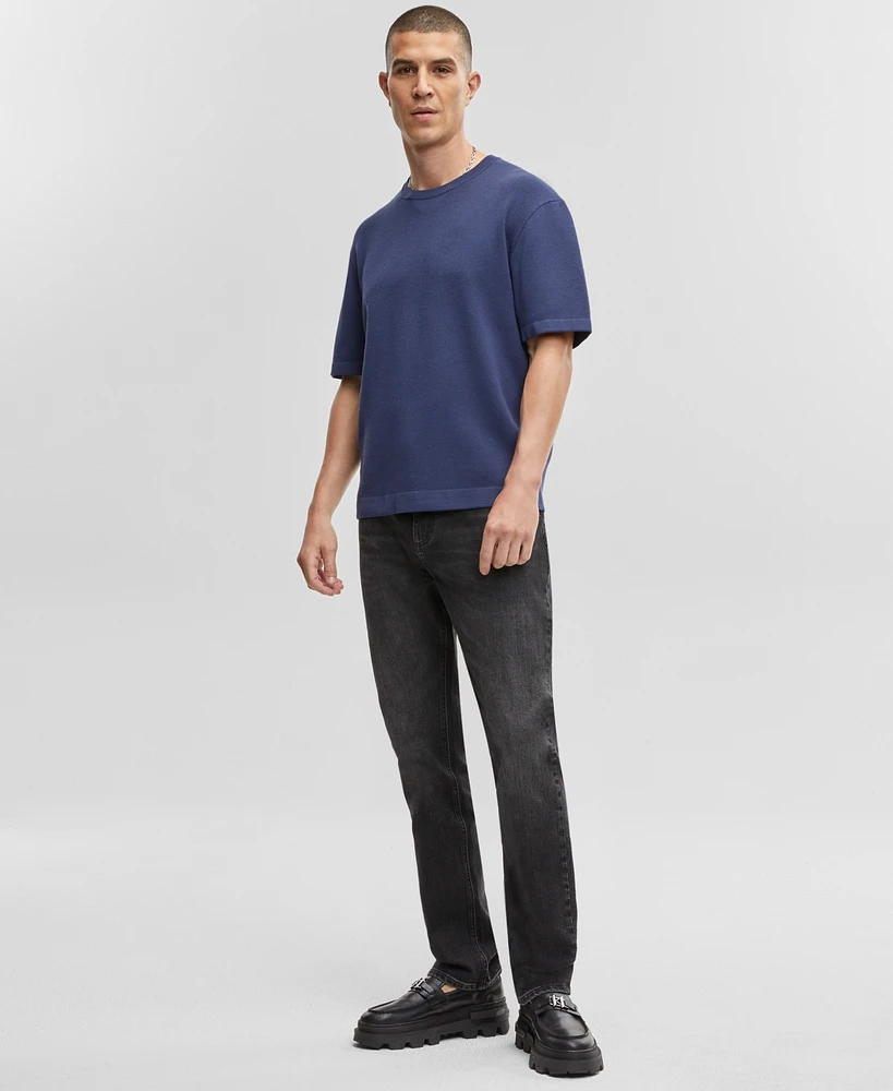 Mode of One Men's Relaxed-Fit Short-Sleeve Crewneck Sweater, Created for Macy's