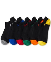Polo Ralph Lauren Men's Men's 6-Pk. Performance Colored Heel Toe Low Cut Socks
