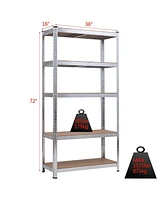 Slickblue 72 Inch Storage Rack with 5 Adjustable Shelves for Books Kitchenware