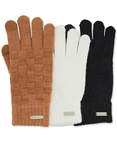 Steve Madden Women's 3-Pc. Basketweave Knit Gloves Boxed Gift Set