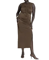 Eloquii Plus Ruched Dress W Slit