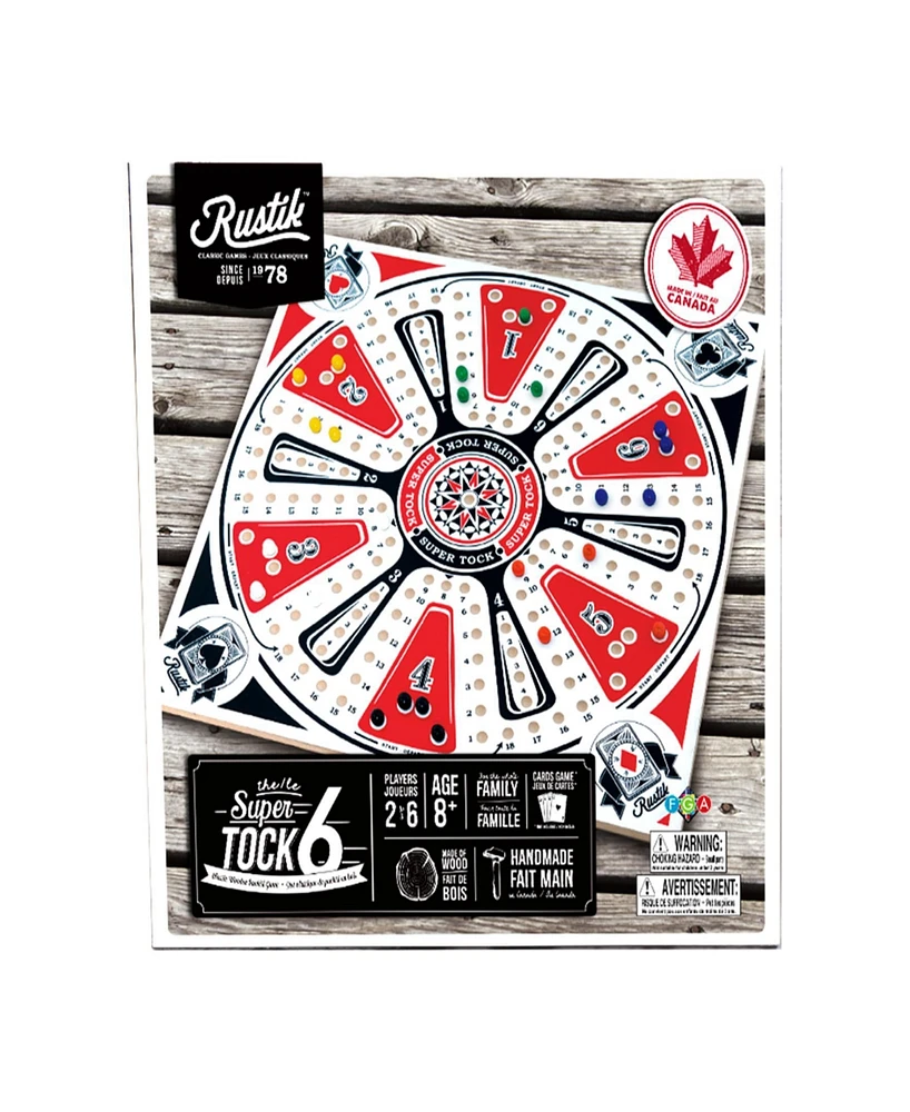 Family Games America Rustik 6-Player Tock Pachisi Game