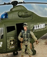 U.s. Army Chopper With 2 Soldiers Playset