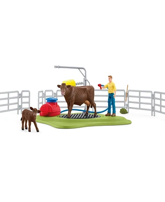 Schleich Farm World Happy Cow Wash Playset