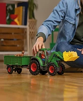 Schleich Farm World Tractor With Trailer Figurine Playset