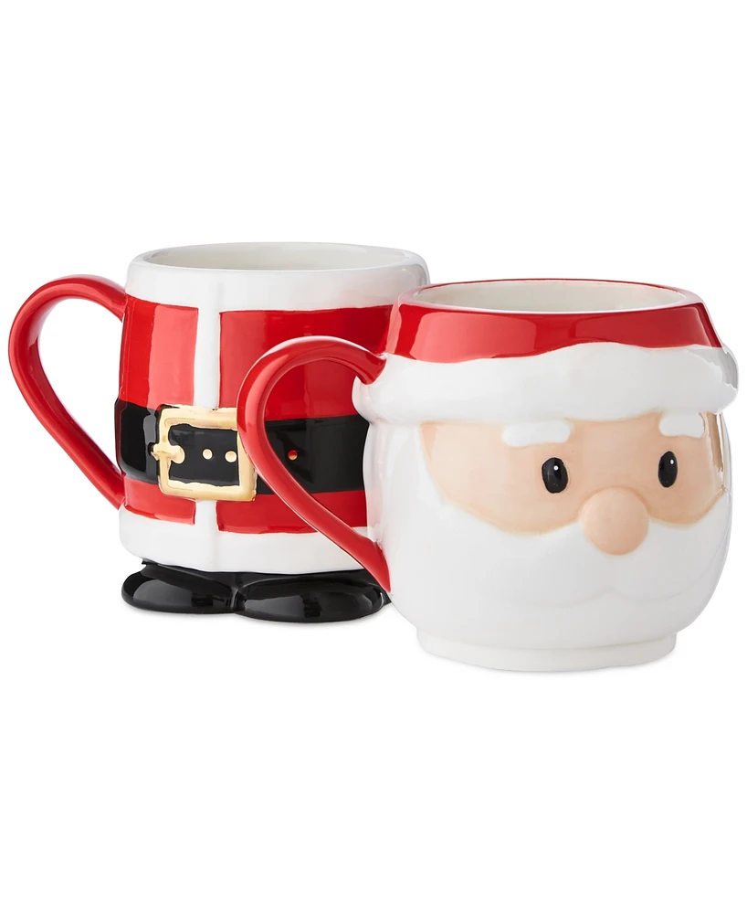 Holiday Lane Santa Set of 2 Stackable Mug