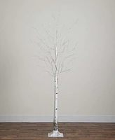 Nearly Natural 3ft. Pre-Lit Artificial White Birch Tree with Warm White Led Lights