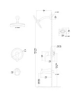 Streamdale Furniture 10" Rain Shower Head Systems With Waterfall Tub Spout, Brushed Nickel, Wall Mounted Shower