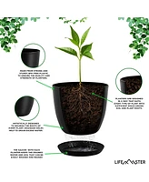 Lifemaster 20pcs Plant Pots with Drainage - Versatile 5 Sizes, Sturdy Plastic, Stackable Design