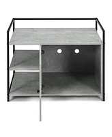 Sugift Enclosure Hidden Litter Furniture Cabinet with 2-Tier Storage Shelf