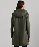 Lauren Ralph Womens Hooded A-Line Raincoat