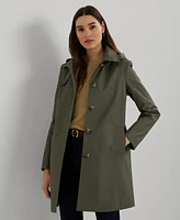 Lauren Ralph Womens Hooded A-Line Raincoat