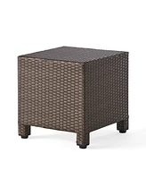 Modern Woven Outdoor Side Table for Patio or Deck