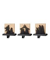 Glitzhome Christmas Metal Nativity Scene Stocking Holder, Set of 3