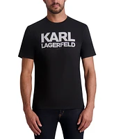 Karl Lagerfeld Paris Men's Slim-Fit Checkered Logo Graphic T-Shirt