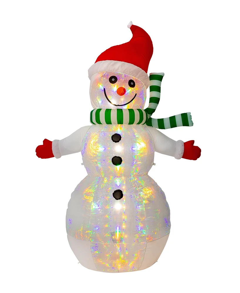 Glitzhome 8FT Lighted Inflatable Icy Snowman Decor