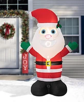 Glitzhome 8FT Lighted Inflatable Musical Santa Decor