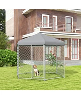 Simplie Fun Spacious Uv-Protected Dog Kennel with Easy Access and Steel Frame