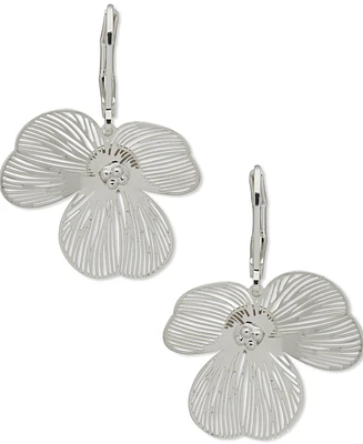 lonna & lilly Silver-Tone Openwork Flower Drop Earrings