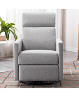 Streamdale Furniture Modern Upholstered Rocker Nursery Chair Plush Seating Glider Swivel Recliner Chair