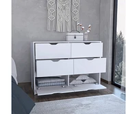 Basilea 4 Drawers Dresser, 2 Cabinets - White