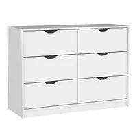 Streamdale Furniture Basilea 4 Drawers Dresser, 2 Cabinets - White