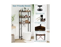 Slickblue Over The Toilet Storage Rack with Hooks and Adjustable Bottom Bar