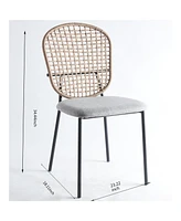 Black And Gray Sennit Chair, Set Of 4, Dining Chair, Coffee Chair