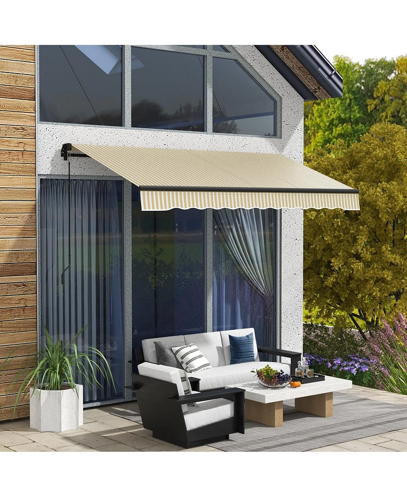 Simplie Fun Retractable Awning Water & Uv Resistant, Adjustable Shade for Patios