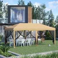Spacious 10'x20' Gazebo with Uv Protection and Mesh Netting