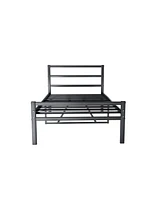 Simplie Fun Metal Platform Bed frame with Headboard, Sturdy Metal Frame, No Box Spring Needed(Twin)