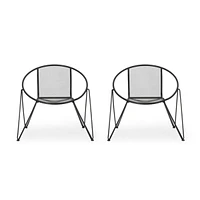 Modern Mesh Club Chair Set with Hairpin Legs