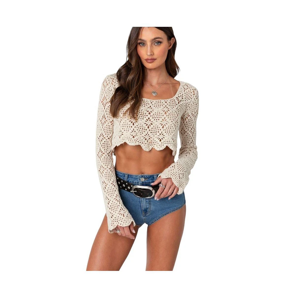 Edikted Women's Tessie Crochet Top