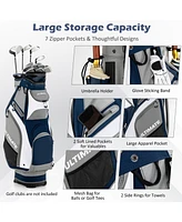 Slickblue 10.5 Inch Golf Stand Bag with 14 Way Dividers and 7 Zippered Pockets