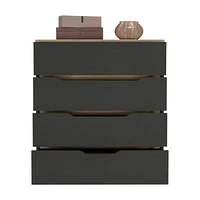 Zoe Dresser, Superior Top, Four Drawers - Black Light Oak