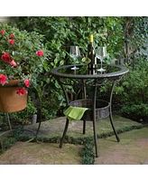Elegant Paea Multi Brown Pe 27" Glass Table: A Classy Addition to Your Patio