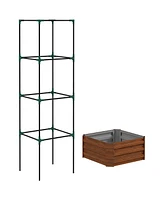 Streamdale Furniture Galvanized Steel Raised Planter with Trellis for Tomatoes