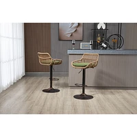 Simplie Fun Swivel Bar Stools Set Of 2 Adjustable Counter Height Chairs With Footrest For Kitchen