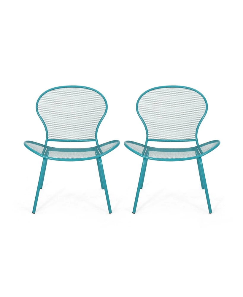 Simplie Fun Retro-Inspired Mesh Lounge Chairs with Sleek Silhouette (Set of 2)