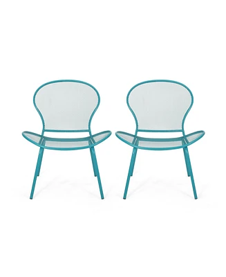 Simplie Fun Retro-Inspired Mesh Lounge Chairs with Sleek Silhouette (Set of 2)