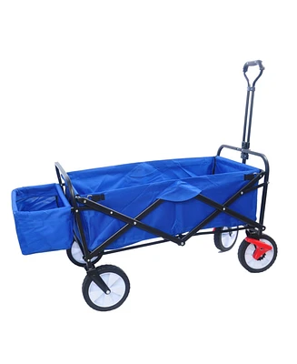Simplie Fun Folding Wagon Garden Shopping Beach Cart (Blue colour)