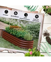 Streamdale Furniture Sturdy Galvanized Metal Raised Garden Bed for Outdoor Gardening