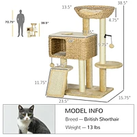 Streamdale Furniture Multi-Level Cat Tree Safe haven with scratching posts, cozy condo, and anti-tipping safety