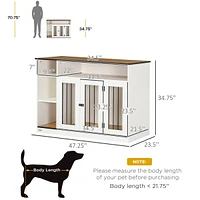 Streamdale Furniture Multifunctional Dog Crate Table Shelter, Storage, Safety, & Style