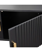 Chic & Modern Wavy Pattern Tv Stand with Led Lights
