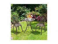 Slickblue 3 Pieces Cast Aluminum Bistro Set