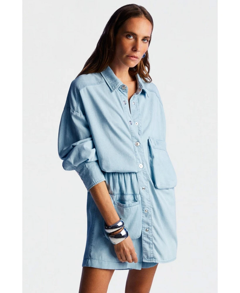 Nocturne Women's Minimal Draped Shirt