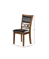 Streamdale Furniture Set Of 2 Upholstered Dining Chair In Walnut Finish