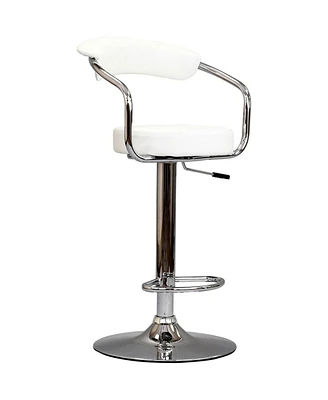 Simplie Fun 2 White Contemporary Barstool Chairs