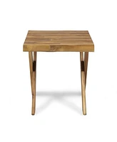 Simplie Fun Acacia Wood Side Table with Sandblast Finish for Timeless Outdoor Elegance